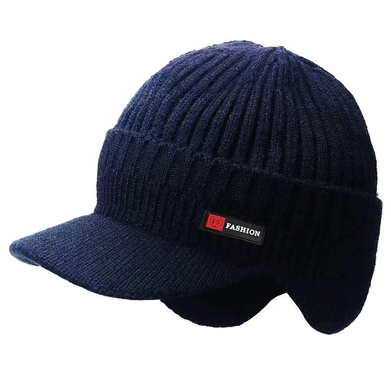 Winter Mens Knitted Hat Warm Outdoor & Cycling Cap
