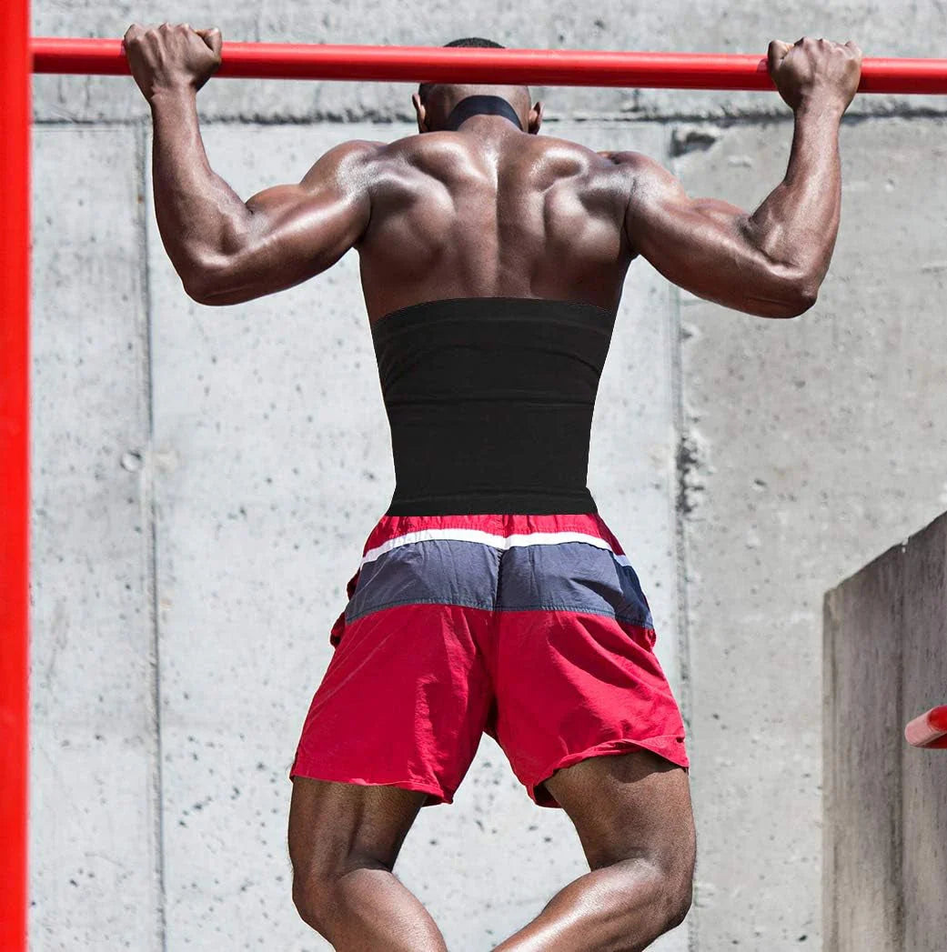 Mens Sauna Waist Trimmer Belt Fat Burning & Core Support