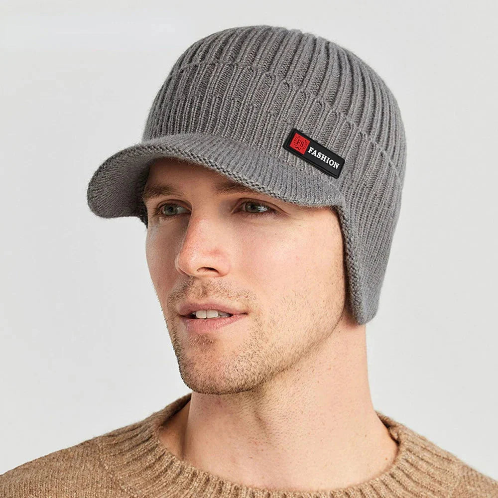 Winter Mens Knitted Hat Warm Outdoor & Cycling Cap