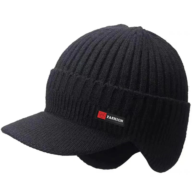 Winter Mens Knitted Hat Warm Outdoor & Cycling Cap