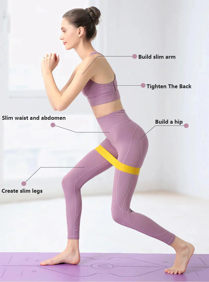 Elastic Resistance Bands Set Yoga, Pilates & Strength Training