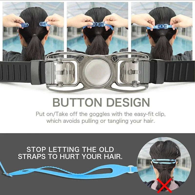 Anti-Fog Swimming Goggles Adjustable UV Protection for Adults & Kids